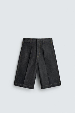 ZARA ШОРТЫ ИЗ ДЕНИМА RELAXED FIT, СИНИЙ