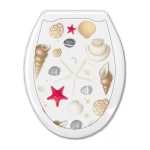 Сиденье жесткое с рис. Ракушка на белом