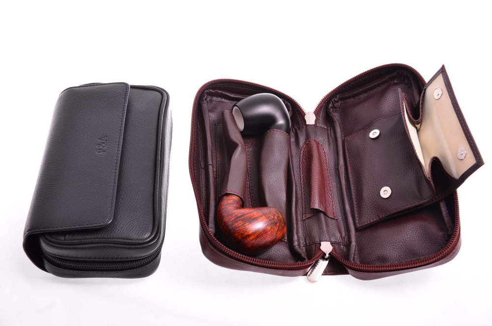 Сумка трубочная P&A на 2 трубки Коричневая, 416