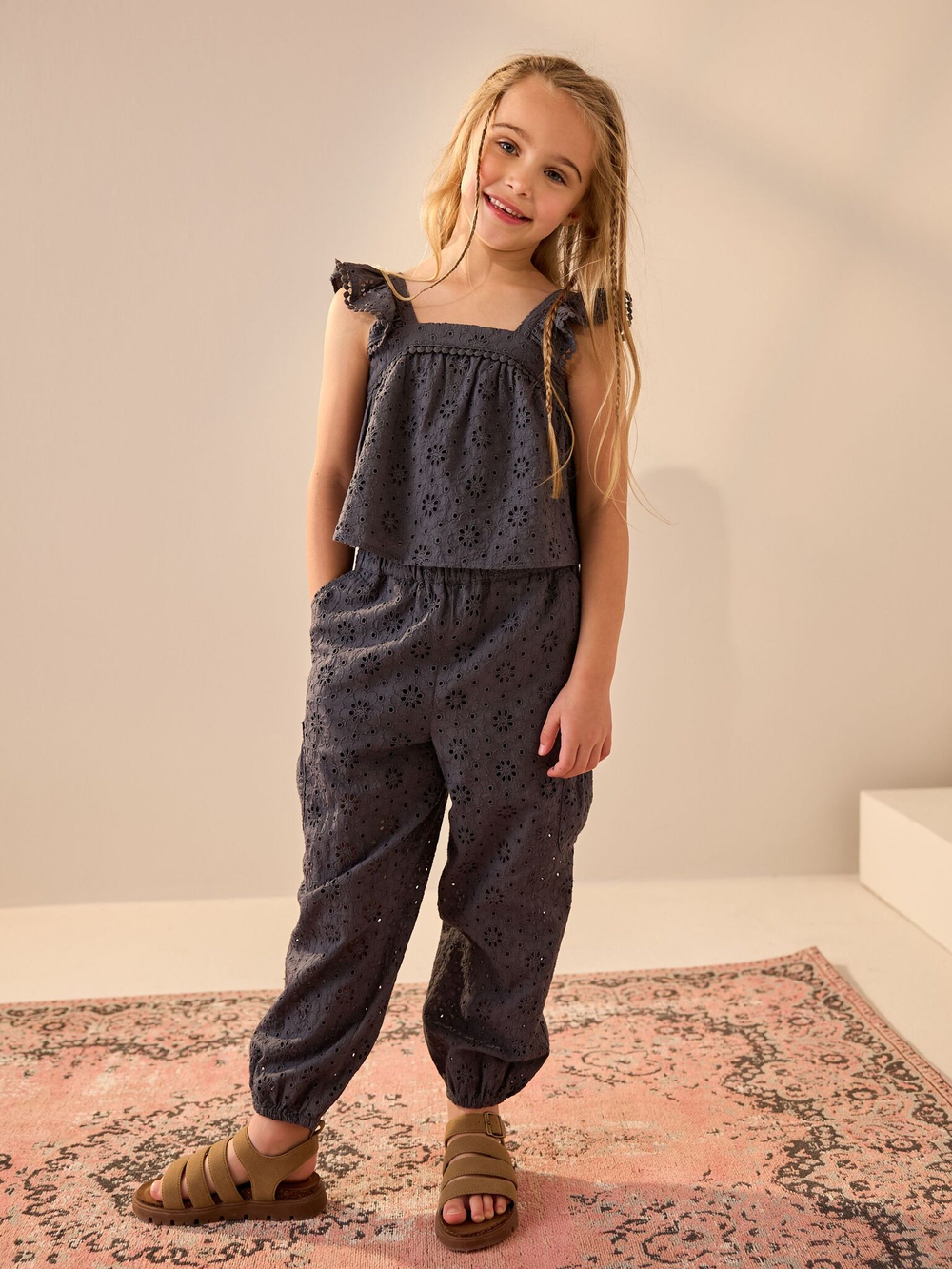 Топ и брюки в комплекте для девочки Next AB1-565, Темно-серый