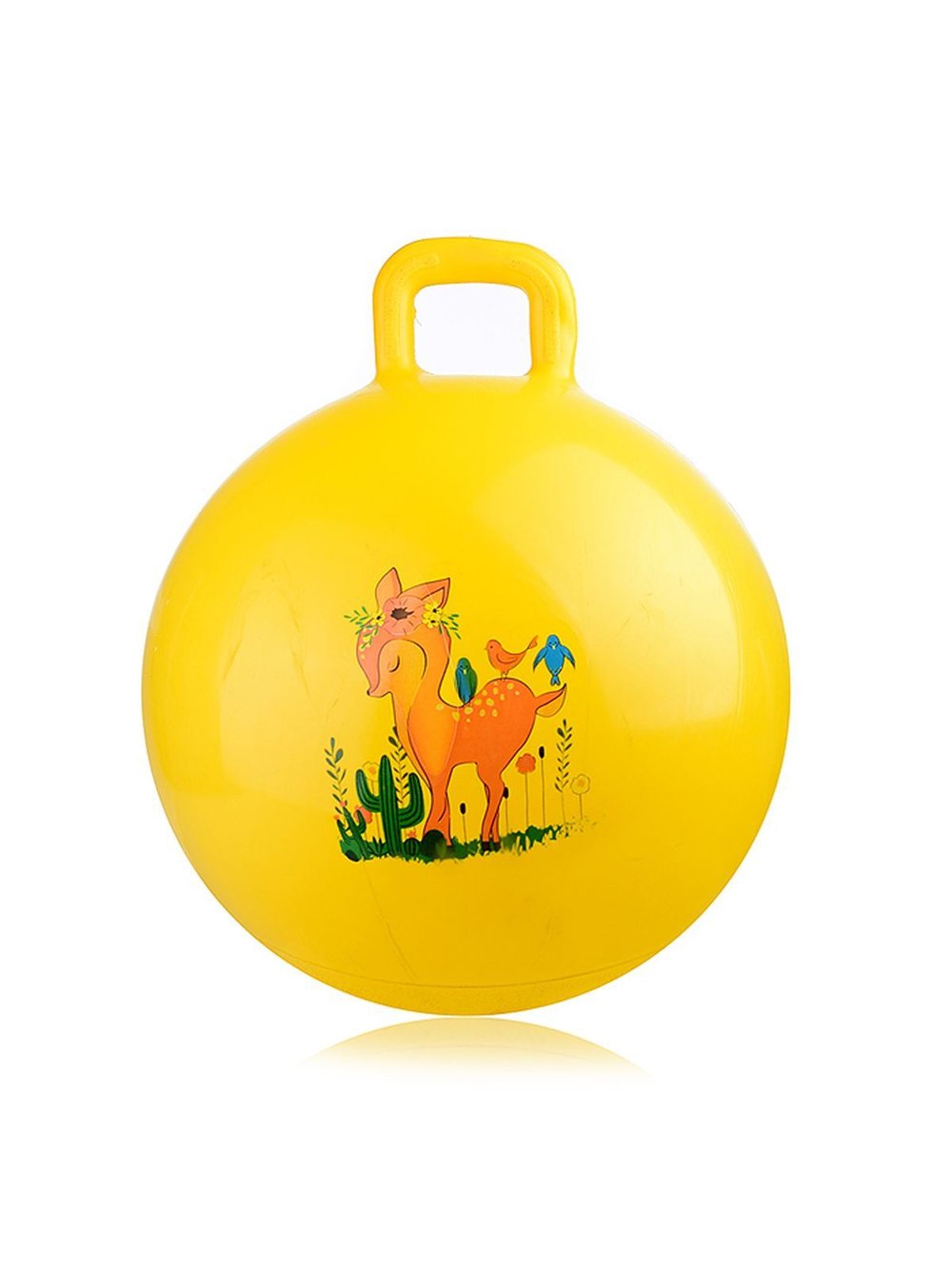 Мяч прыгун с ручкой 55см (желтый цвет)