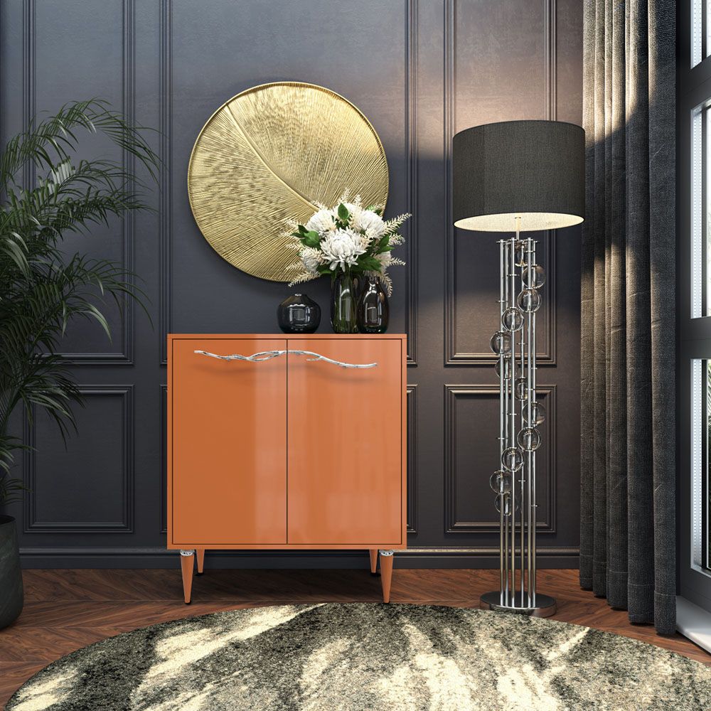 Комод Арт Колор Классик Сильвер с 2 полками Томленый оранжевый