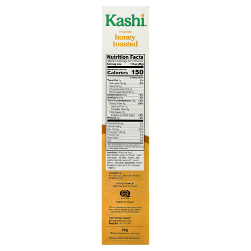 Kashi, Heart & O's, органические хлопья, поджаренные с медом, 385 г (13,6 унции)