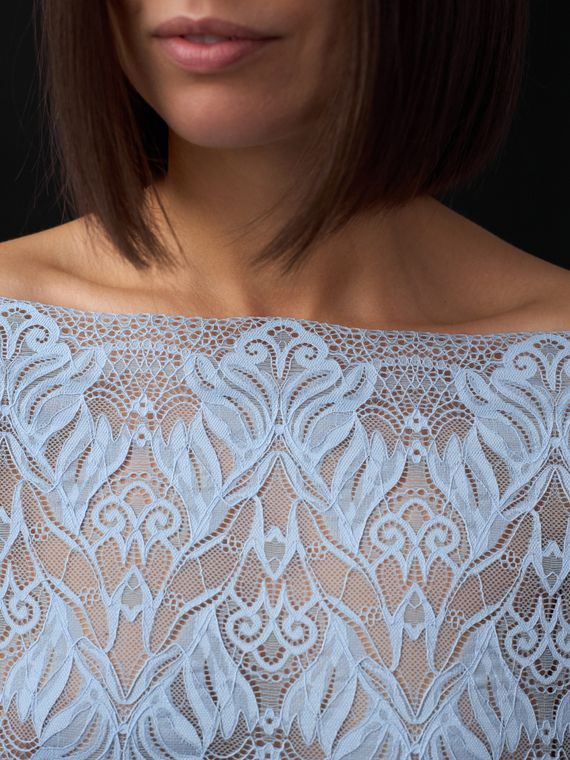 03-294 ОПТ Кружево эластичное 24 см, голубой 3090