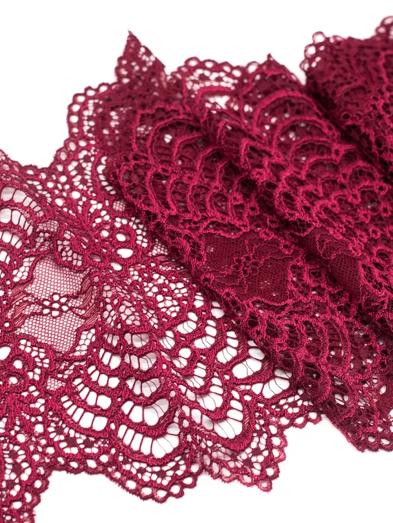 03-74 Кружево эластичное 19 см, бордо