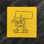 Бык №50 с табличкой