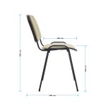 Стул Helmi HL-F01 "Изо", каркас черный, обивка кожзам бежевый