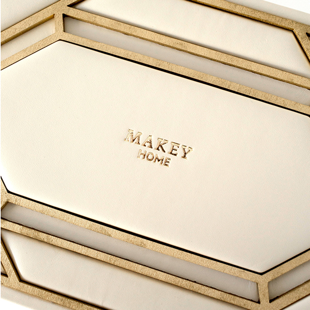 Шкатулка большая прямоугольная «Deco». Цвет молочный