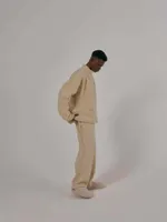 Брюки One Two Multicolor Широкие с начесом летний песок