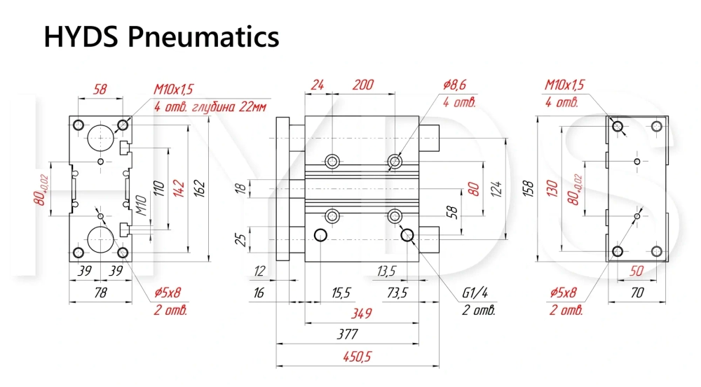 MGPM63TF-300Z Пневмоцилиндр