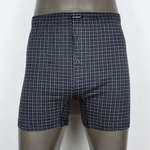 Мужские хлопковые трусы-боксеры в клетку plus size с гульфиком (Размер: 5X) (Цвет: черный)