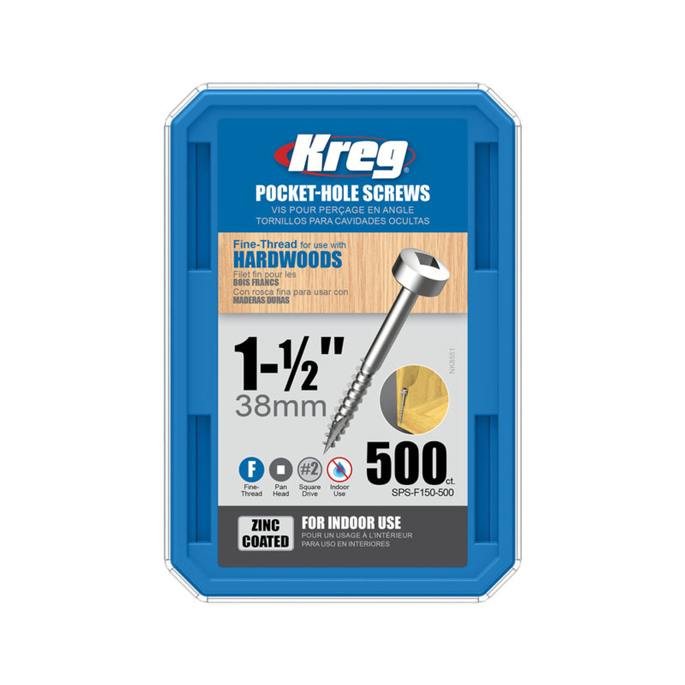 Шурупы с мелким шагом 1-1/2" , Pan-Head, 500 шт Kreg SPS-F150-500-INT