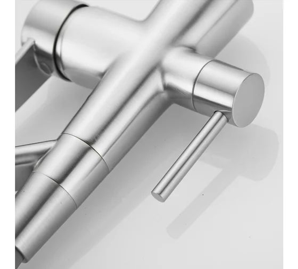 Смеситель для кухни с гибким изливом, с подключением фильтра, сатин, Rose R558L