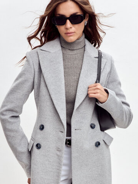 Приталенное пальто Ellen светло-серое