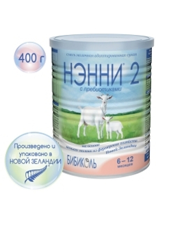 Молочная смесь с пребиотиками на основе козьего молока Нэнни 2 с 6 месяцев 400 г