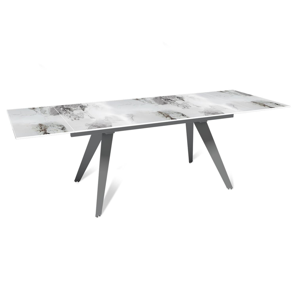 Стол раскладной Rhein (160+40+40), керамика глянцевая Calacatta