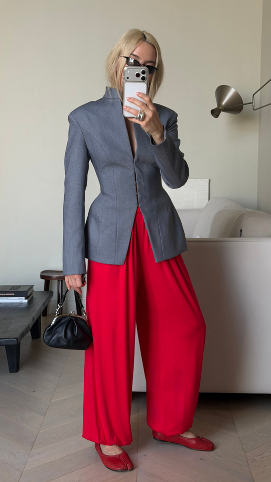Трикотажные шаровары красные