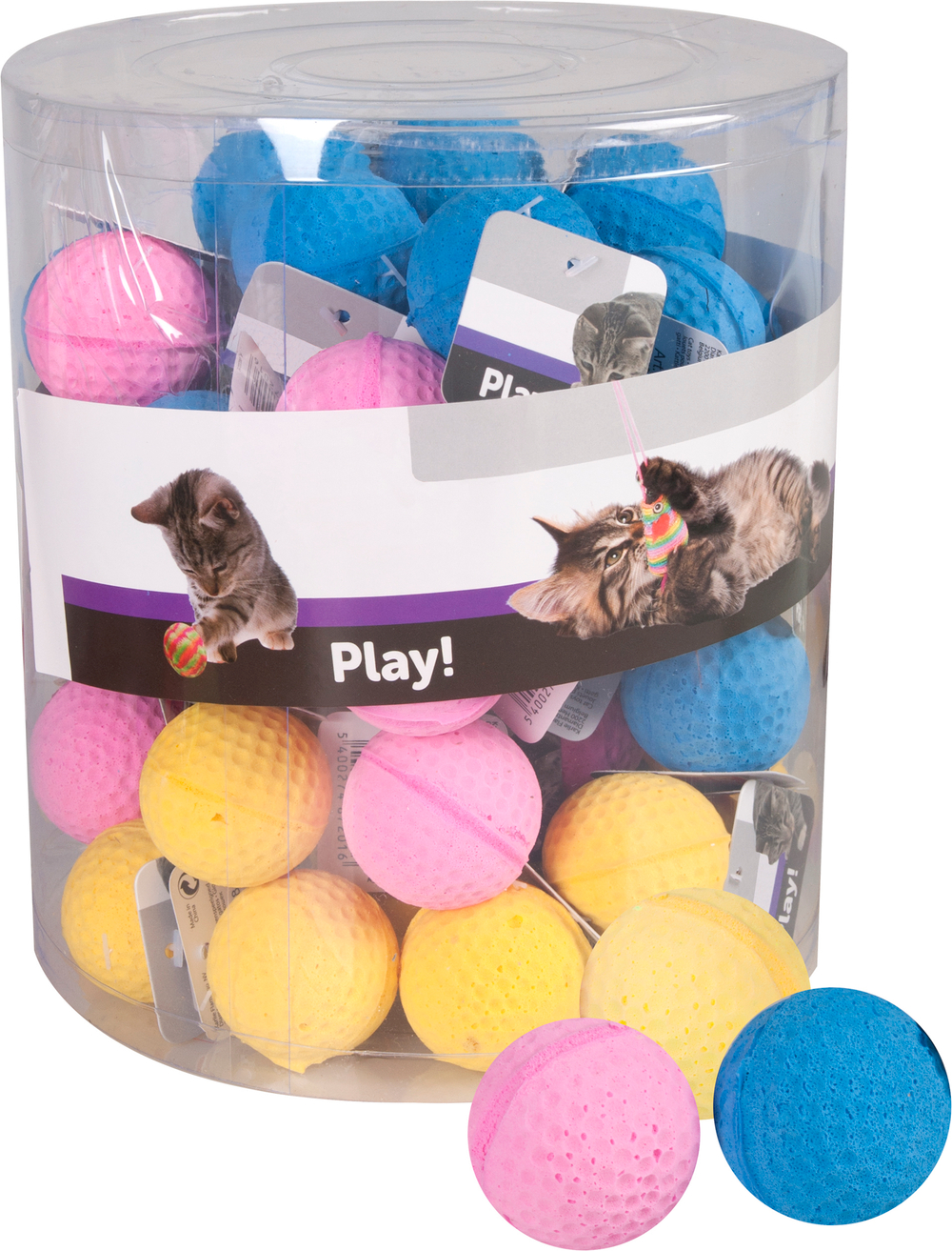 Игрушка для кошек "Мягкие шарики", поролон, 4 см, 60 шт, Flamingo