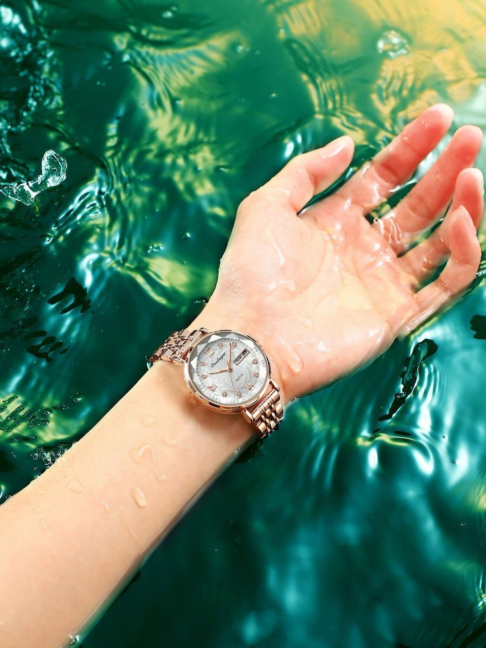 Часы женские кварцевые CAPELLA 312 c браслетом замок бабочка (золотой, бежевый)