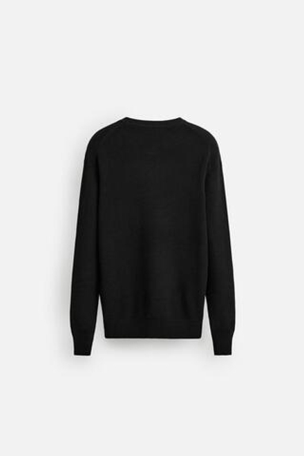 ZARA ДЖЕМПЕР ЖЕМЧУЖНОЙ ВЯЗКИ, ЧЕРНЫЙ