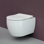Унитаз подвесной Ceramica Nova PLAY CN3001_1002M_1000 безободковый, с крышкой микролифт, с инсталляцией и кнопкой матовый хром