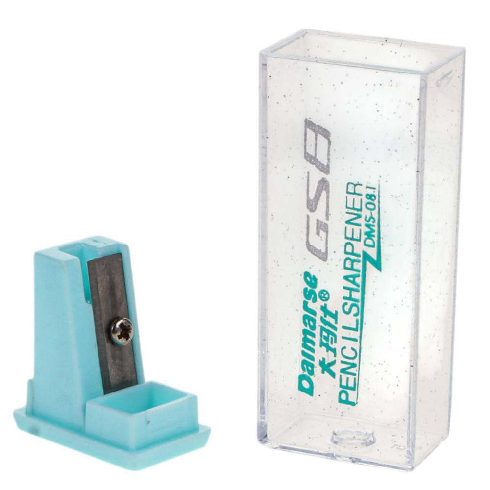 Точилка "Квадрат" с контейнером, 1 отверстие , 4 цвета микс