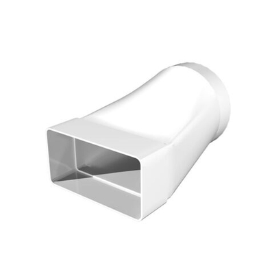 Соединитель вентиляционный пластик, d100 мм, плоск+кругл, эксц, d120 мм, 60 мм, Эра, 612СП10КП