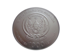 Руанда 1000 франков 2009 Год быка СЕРЕБРО 93,3 гр 3 унции бриллиант