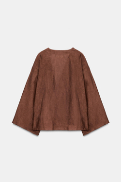 ZARA ДВУБОРТНЫЙ ЖАКЕТ, ТЕМНЫЙ ЧЕРЕПИЧНЫЙ
