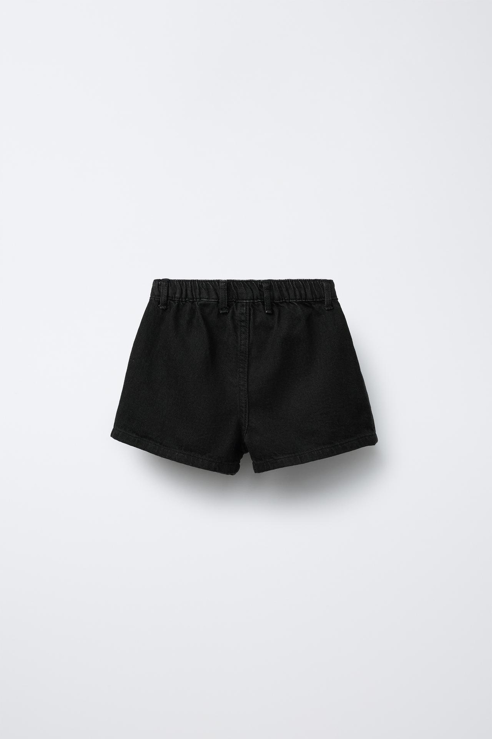 ZARA ДЖИНСОВЫЕ ШОРТЫ С ВЫШИВКОЙ, ЧЕРНЫЙ