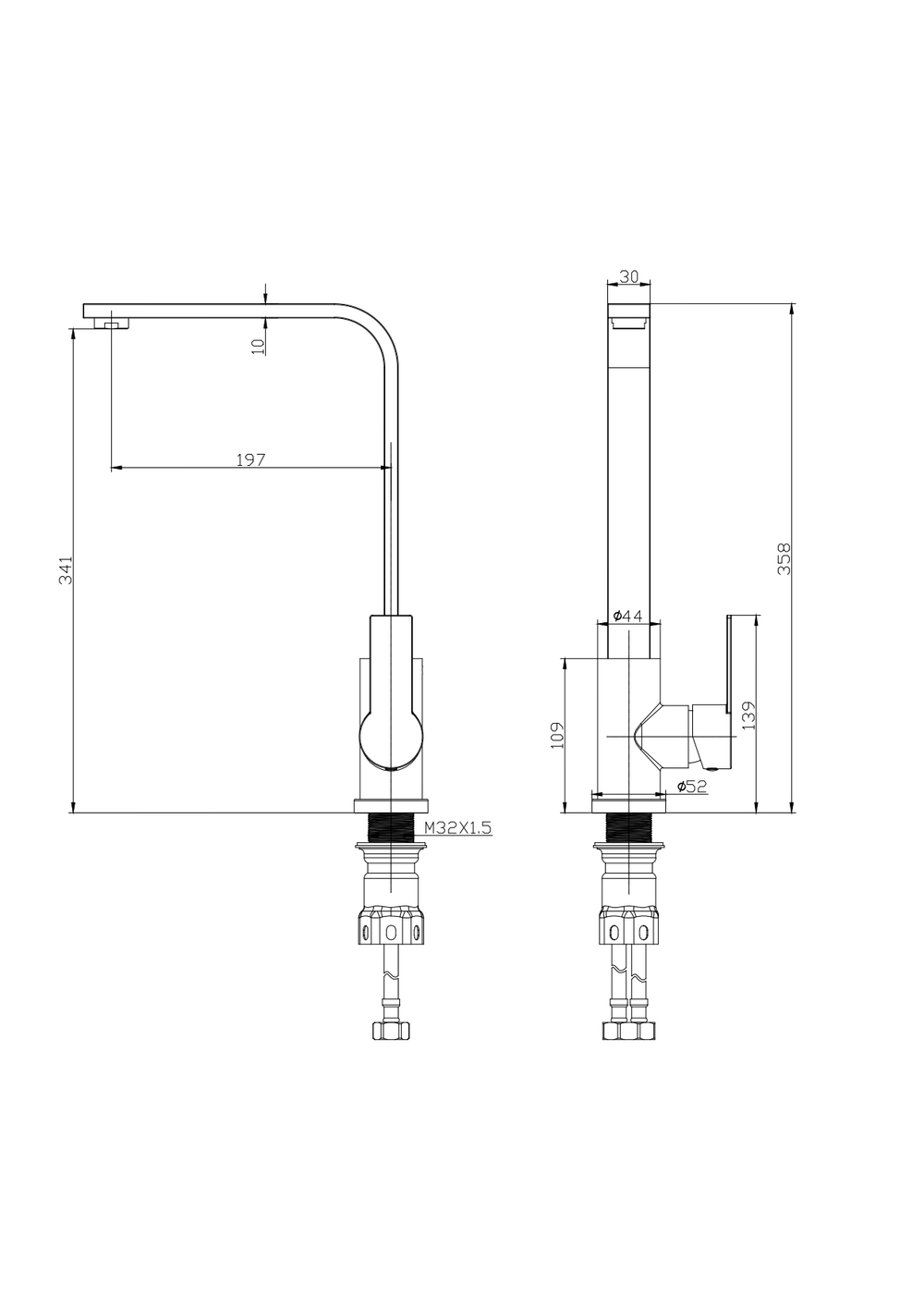 Смеситель для кухни WONZON & WOGHAND, Брашированное золото (WW-AE4550-BG)