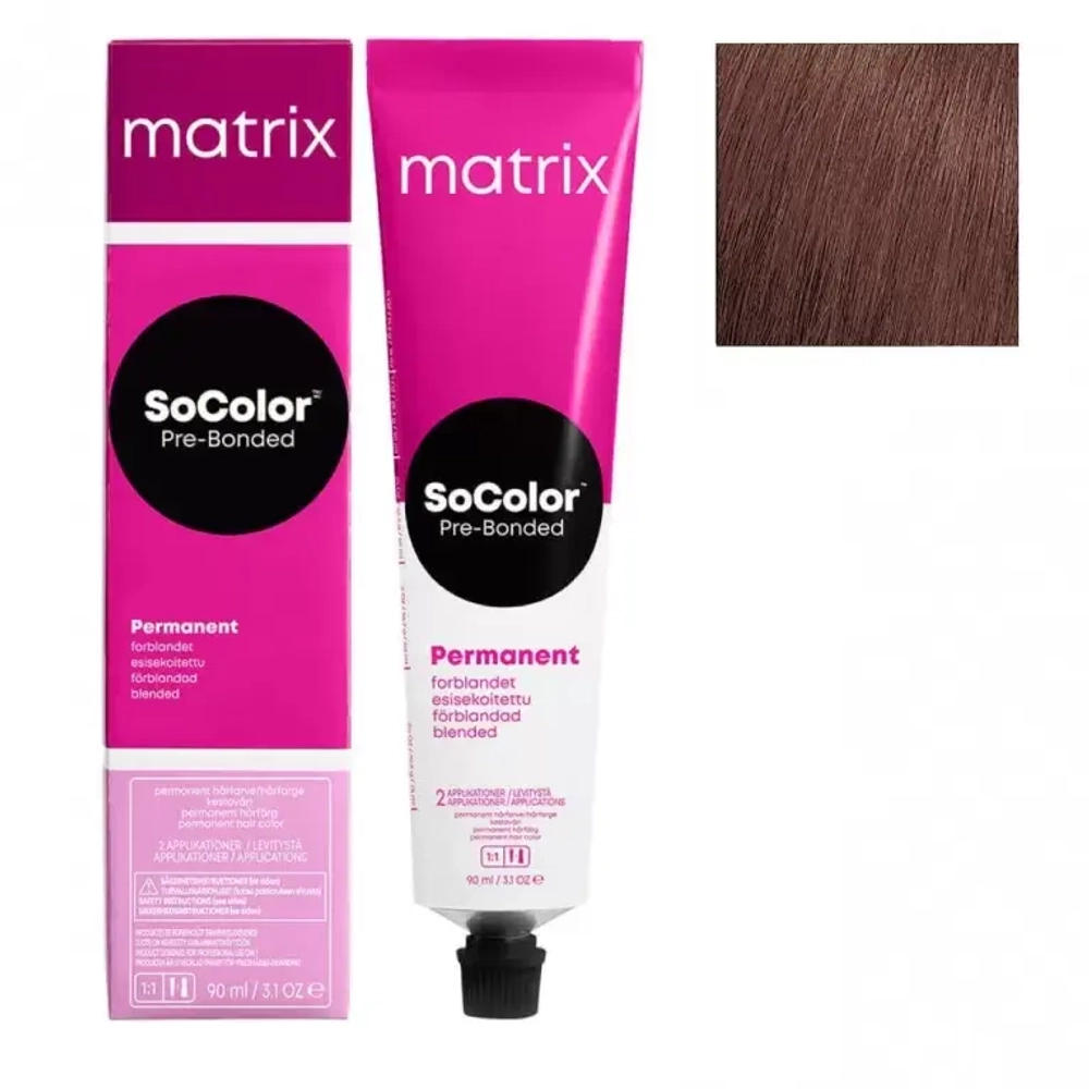 Matrix SoColor Pre-Bonded 6MV Темный блонд мокка перламутровый, 90мл