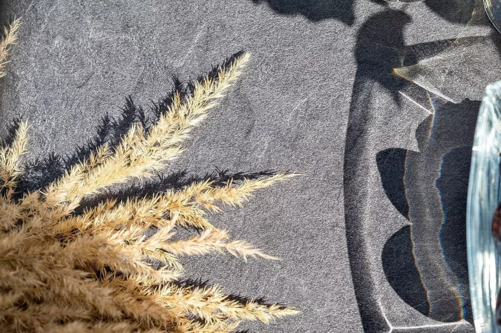 "Малага" обеденная группа на 6 персон со стульями "Марсель", каркас темно-серый, роуп темно-серый