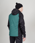 Куртка разминочная NORDSKI HYBRID HOOD Black/Alpine Green, мужская, NSM850430