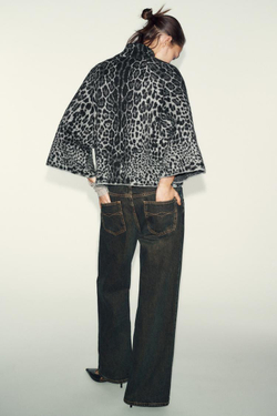 ZARA СВИТЕР С ШИРОКИМИ РУКАВАМИ, СЕРЫЙ