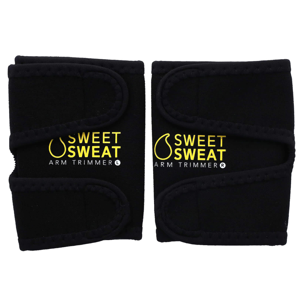 Sports Research, Sweet Sweat, триммеры для рук, средний размер, черный и желтый, 1 пара