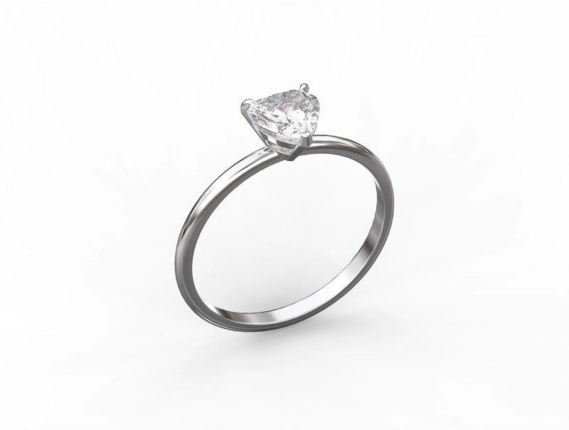 Кольцо Нежность с Бриллиантом в Огранке Сердце