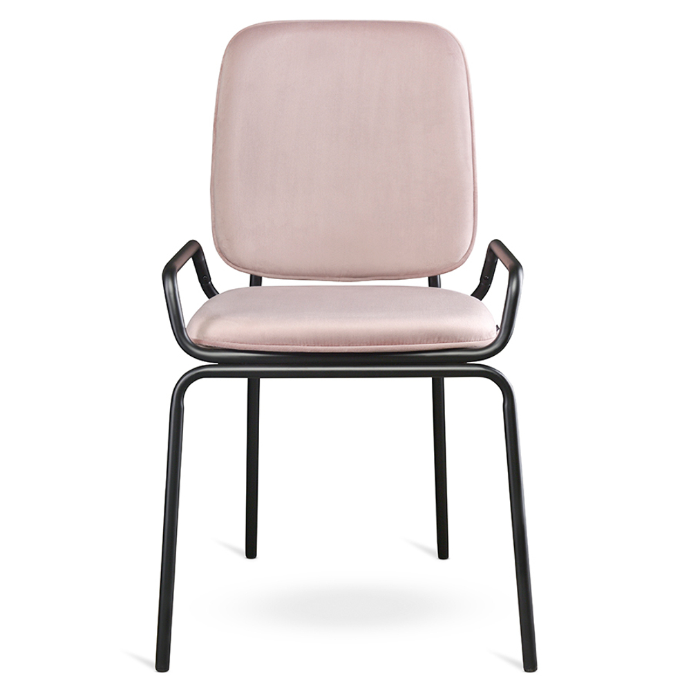 Стул ror, double frame, велюр, черный/розовый
