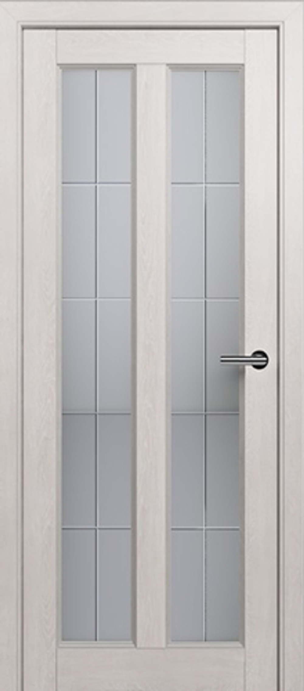 Межкомнатная дверь Статус 612 Белое Английская решётка Дуб белый