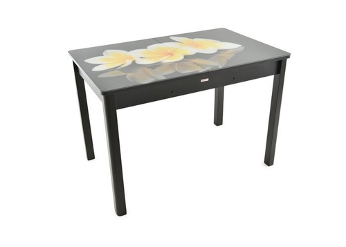 Стол раздвижной Гамбург исп.2 Фотопечать СВ исп.2  (Белый /:Цвет фотопечати:Мрамор №2 ноги хром№28 )