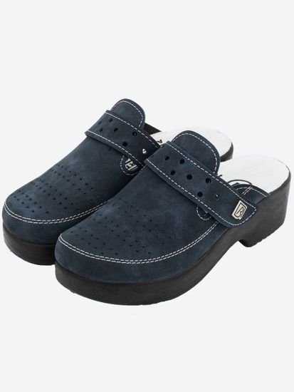 501 | "Natasa" | Темно-синие женские медицинские сабо с закрытым носом