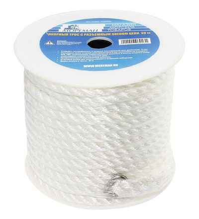 Трос трехпрядный якорный, 30 м троса + разъемное звено цепи (10263055)