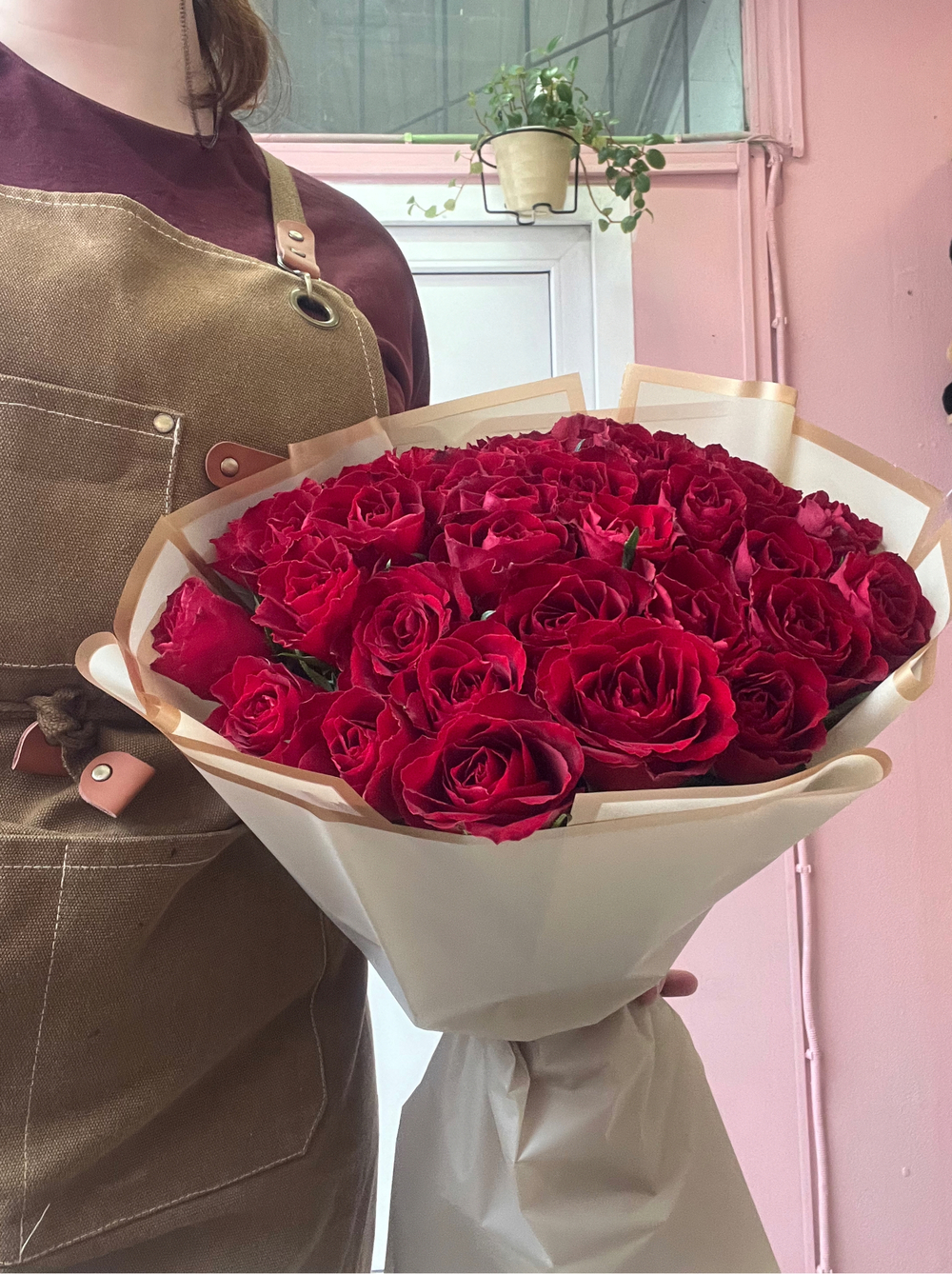 Букет из 35 красных роз 40см
