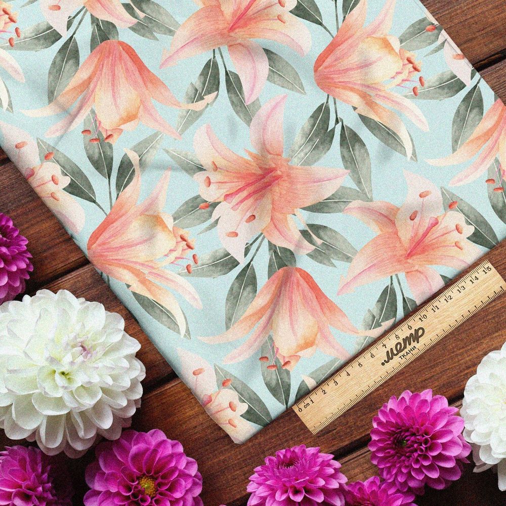 Ткань барби лилия-монстера