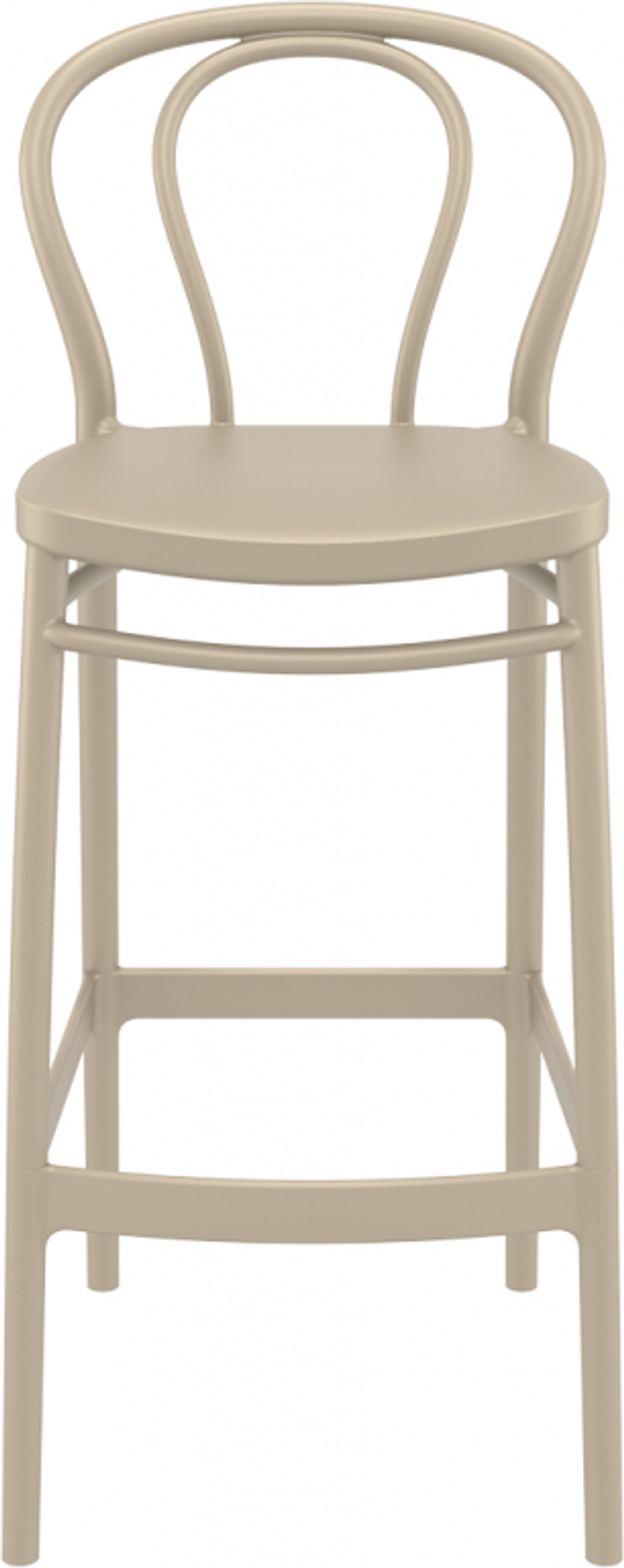 Стул пластиковый барный Siesta Contract Victor Bar 75, бежевый