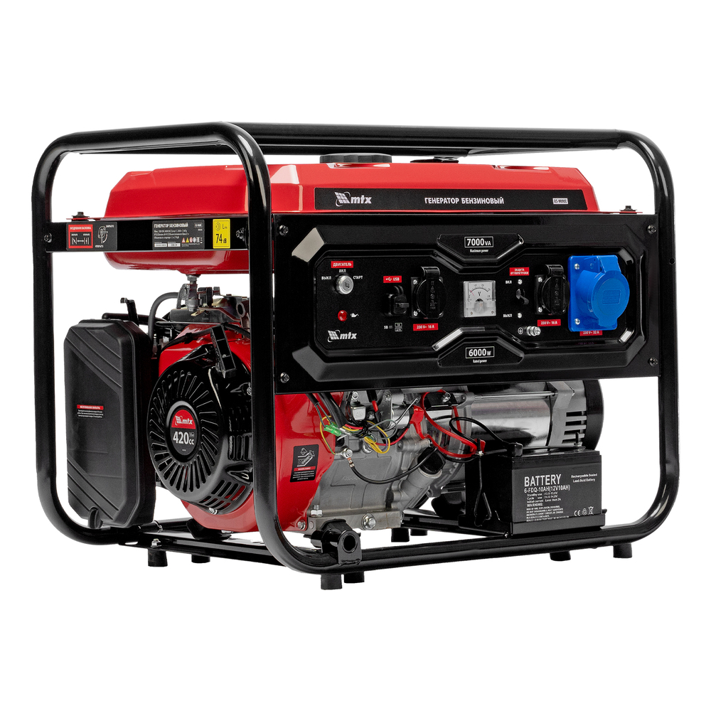 Генератор бензиновый (7 кВт) RS-9000E, 230В, электростартер MTX