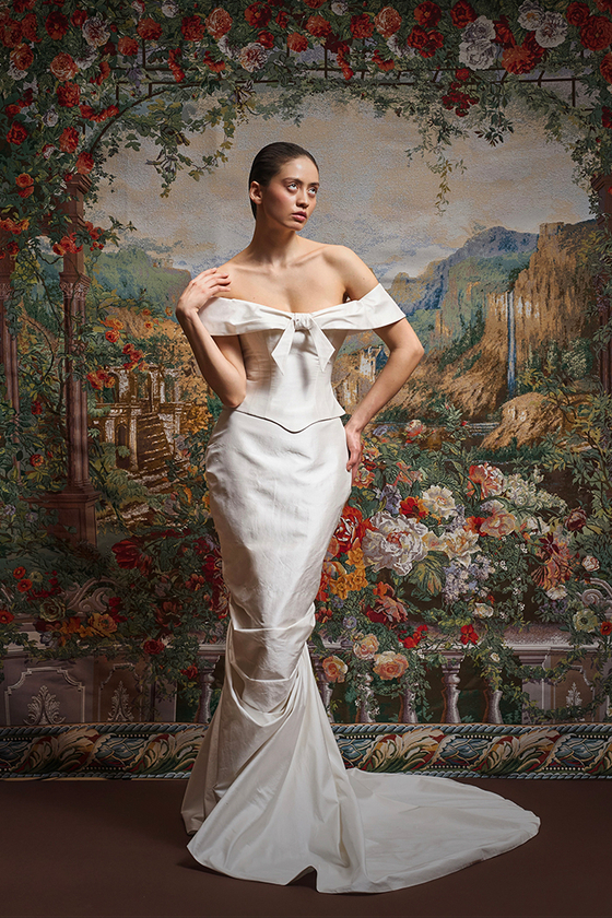 Драпированная юбка-макси из дикого шелка со шлейфом