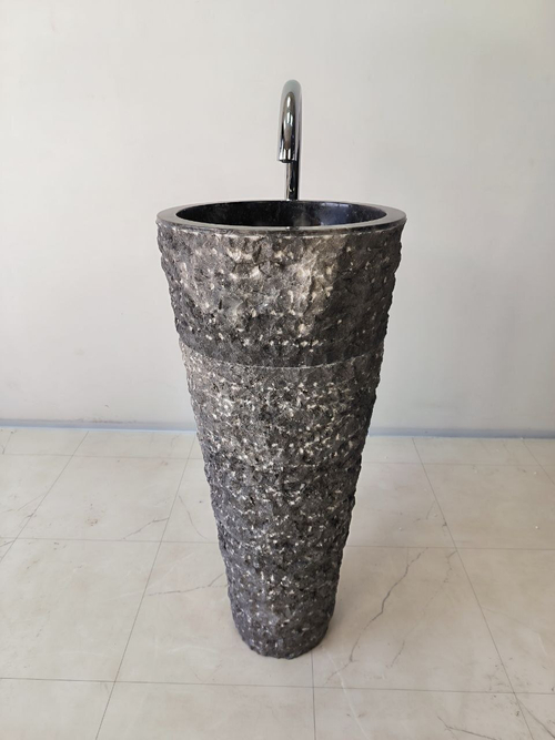 Раковина напольная из мрамора Pedestal Grey Marmo MN-65940 40х40х90 из натурального камня