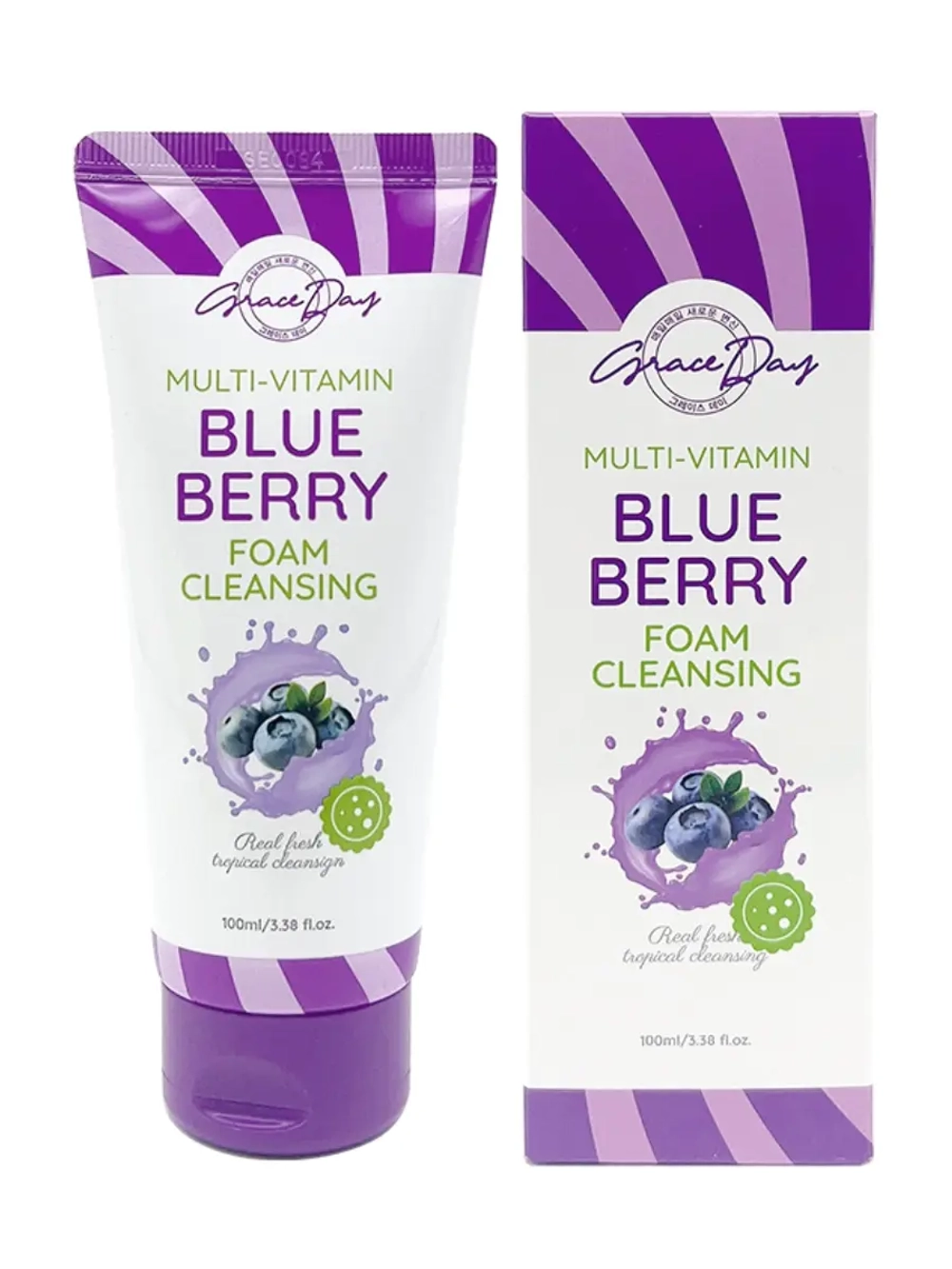 GRACE DAY - ПЕНКА ДЛЯ УМЫВАНИЯ С ЭКСТРАКТОМ ЧЕРНИКИ MULTI-VITAMIN BLUEBERRY FOAM CLEANSER, 100 МЛ