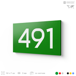 Номер на дверь 491, табличка на дверь для офиса, квартиры, кабинета, аудитории, склада, зеленая 120х70 мм, Айдентика Технолоджи